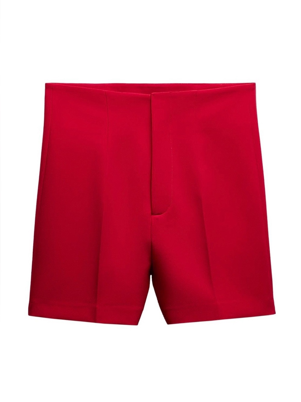 Collection B Men's Bright Red Flat-Front Shorts